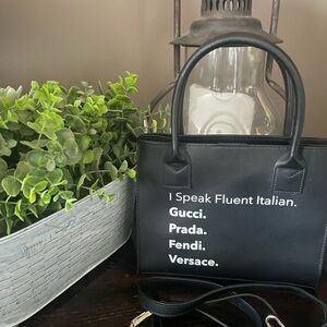 New LA TC Vegan Leather Black Mini Tote/crossbody shoulder bag